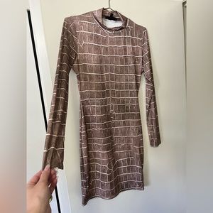 MissGuided Brown Snakeskin Mini Dress